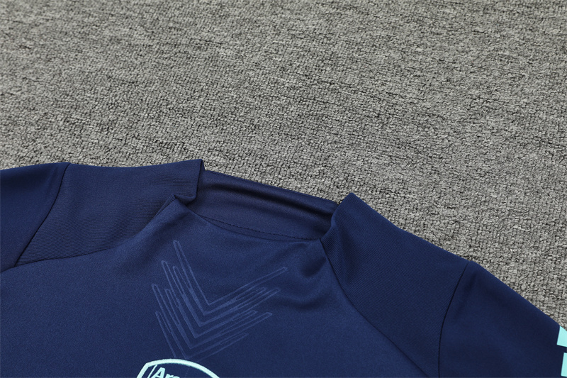 2024/2025 Players Edition Arsenal Pre-Match Royal Blue Half-zip training suit Football Jersey