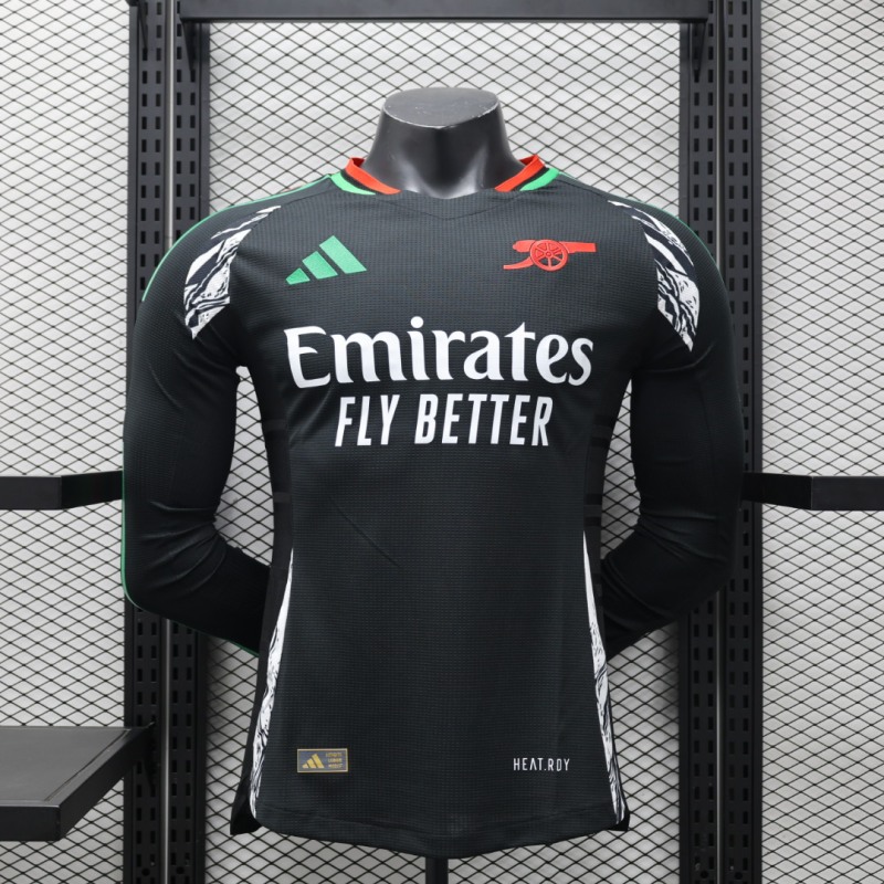 2024/2025 Players Edition Arsenal Away Long Sleeve Football Jersey
