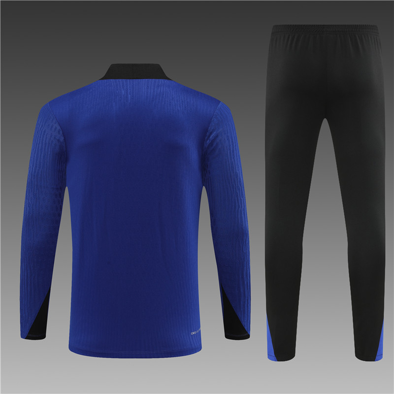 2024/2025 Player Edition Barcelona Pre-match Jersey Colour Blue Half-zip training suit Football Jersey