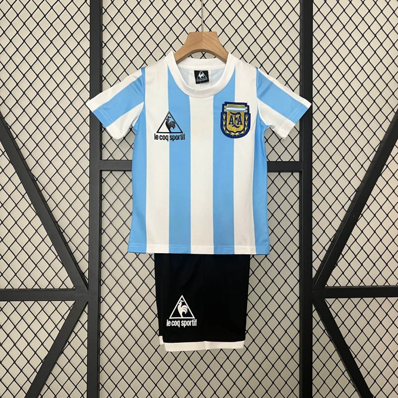 1986 Retro Argentina Home Football Shirt Kids