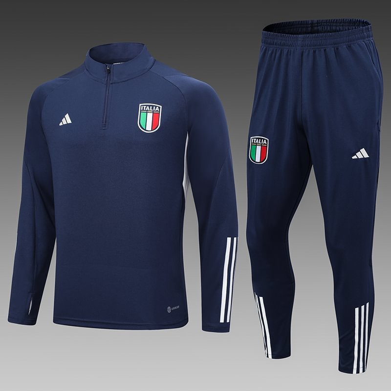 2023 Italy Half-Pull Training Suit Sky Blue Football Shirt