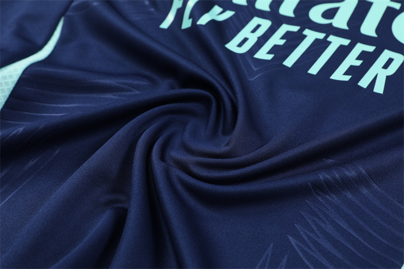 2024/2025 Players Edition Arsenal Pre-Match Royal Blue Half-zip training suit Football Jersey