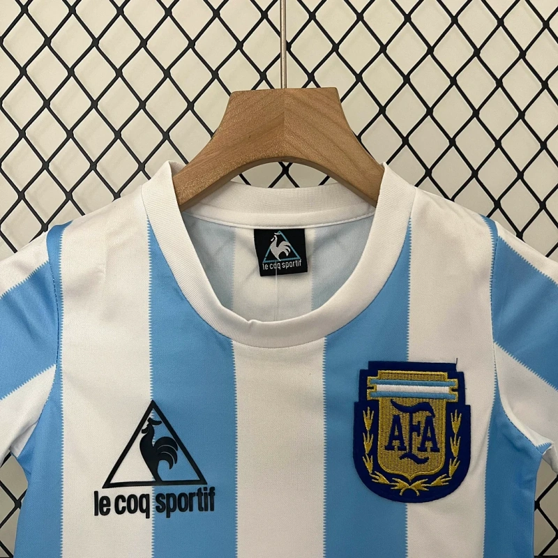 1986 Retro Argentina Home Football Shirt Kids