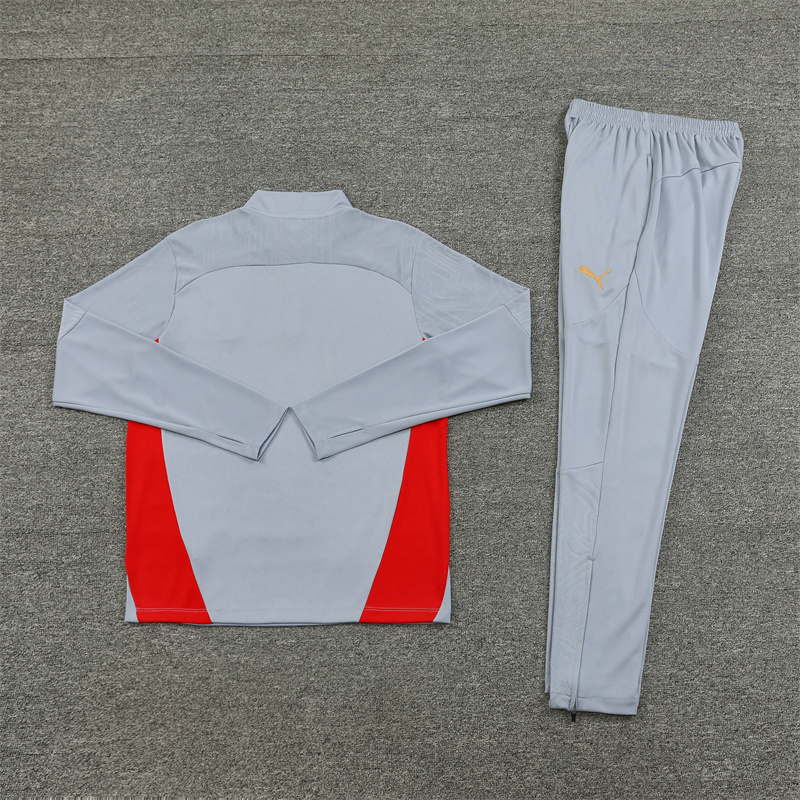 2024/2025 Player Edition AC Pre-Match Shirt Grey Half-zip training suit Football Jersey