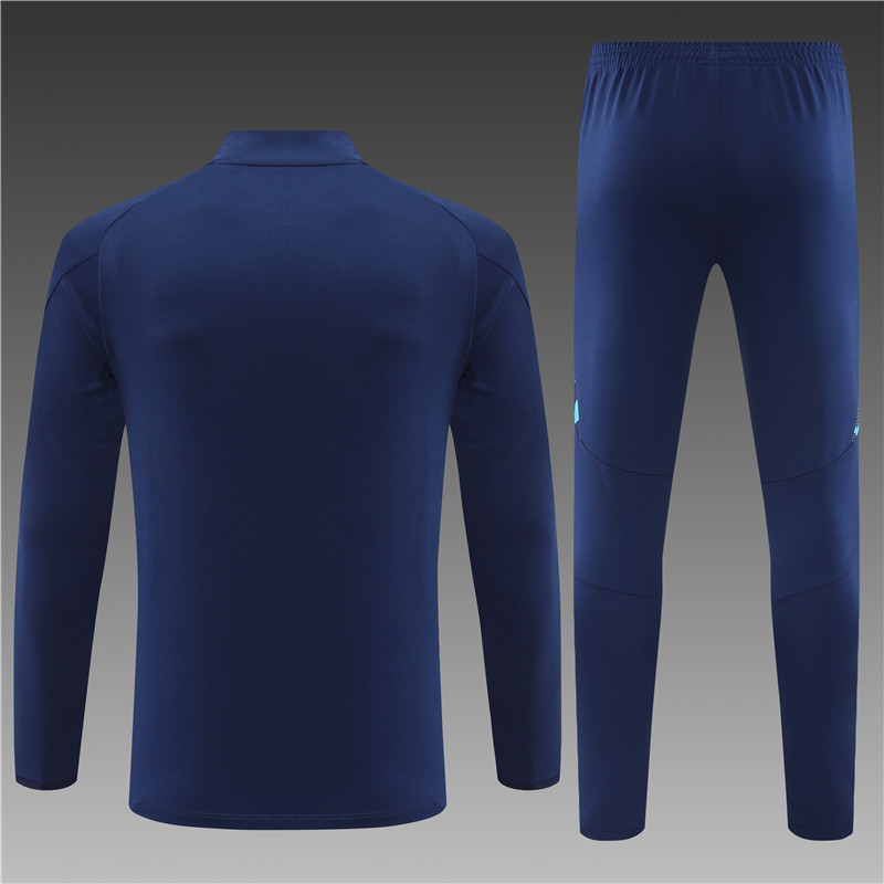 2024/2025 Players Edition Arsenal Pre-Match Royal Blue Half-zip training suit Football Jersey