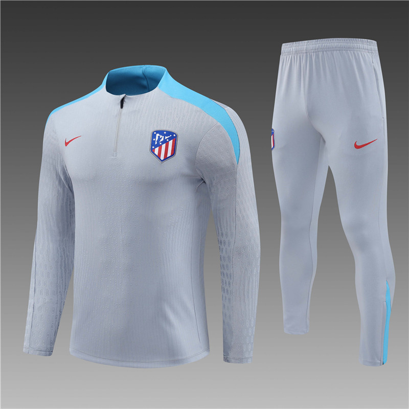 2024/2025 Players Edition Atletico Grey Half-zip training suit Half-zip training suit Football Jersey