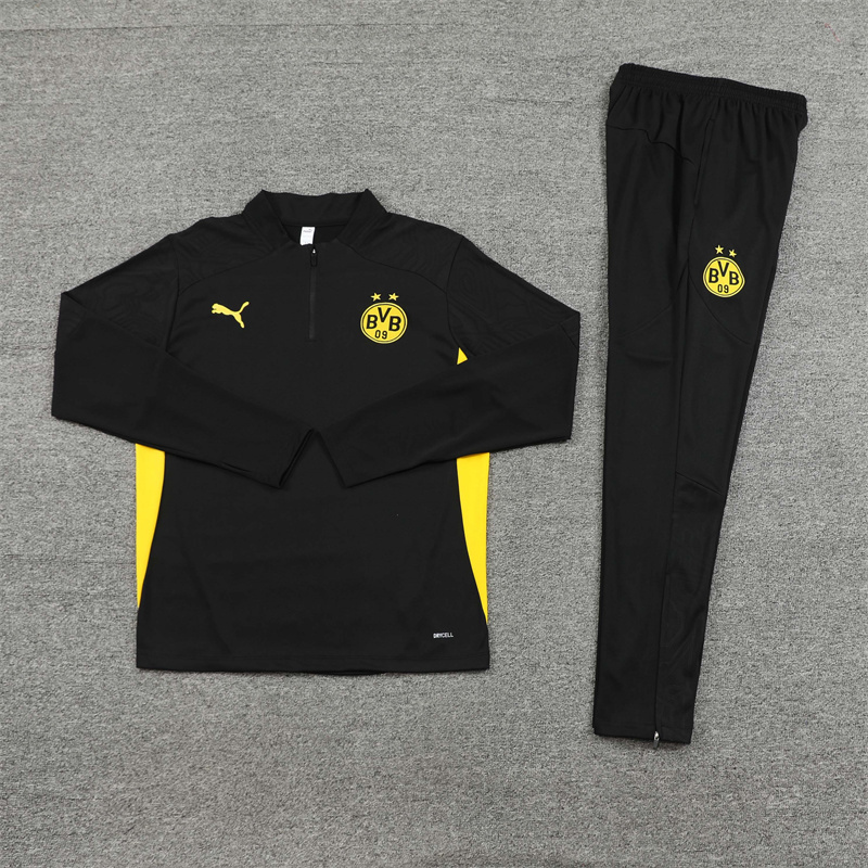 2024/2025 Player Edition Dort Prematch Jersey Black Half-zip training suit Football Jersey