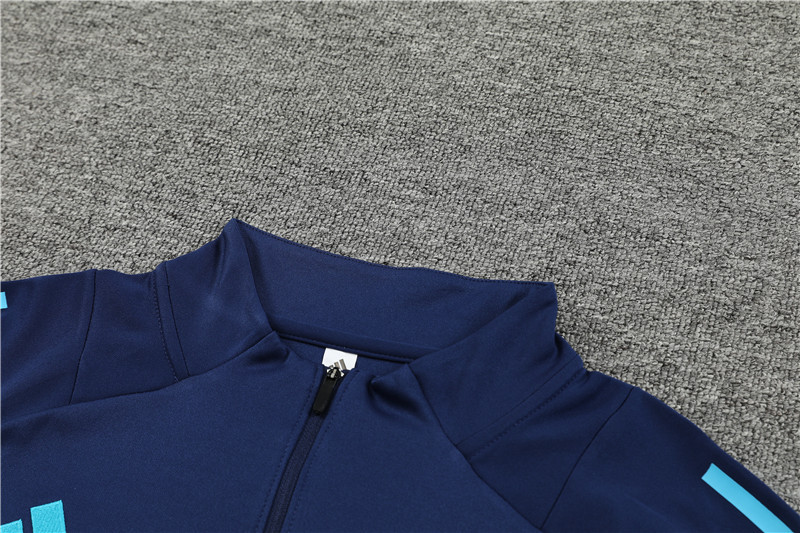 2024/2025 Players Edition Arsenal Pre-Match Royal Blue Half-zip training suit Football Jersey