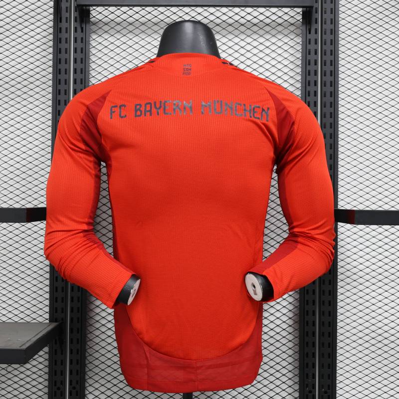 2024/2025 Player Edition FC Bayern Home Long Sleeve Football Jersey