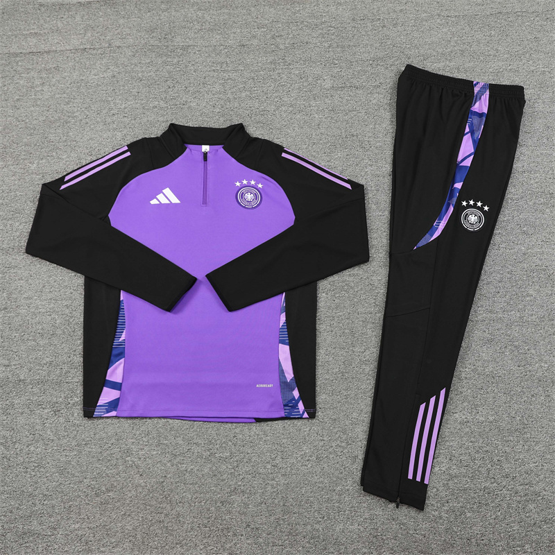 2024/2025 Player Edition Germany Prematch Jersey Purple Half-zip training suit Football Jersey