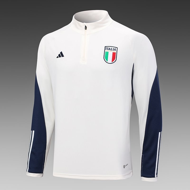 2023 Italy Half-Pull Training Suit Off White Football Shirt