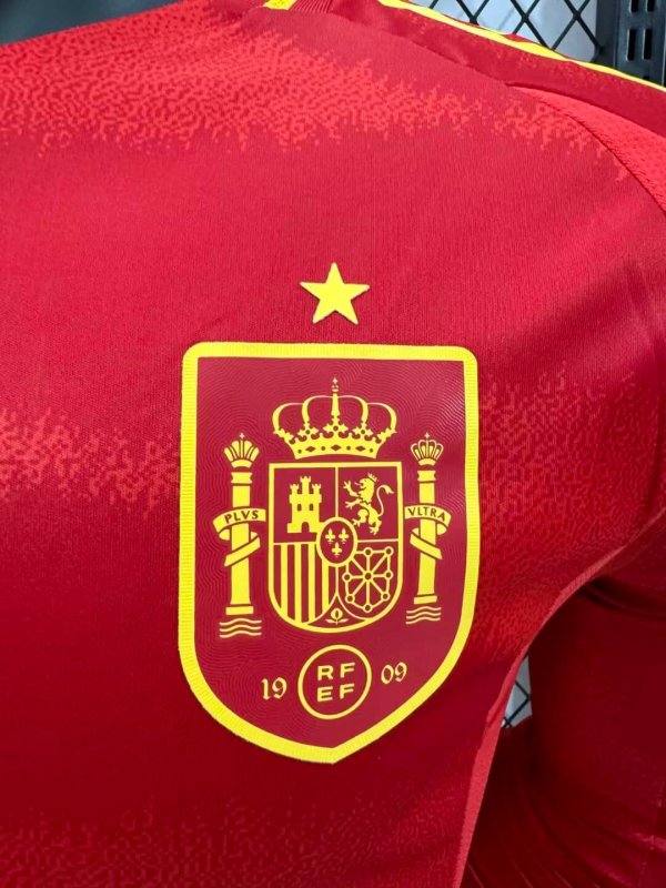 2024 Long Sleeve Player Version Spain Home Football Shirt