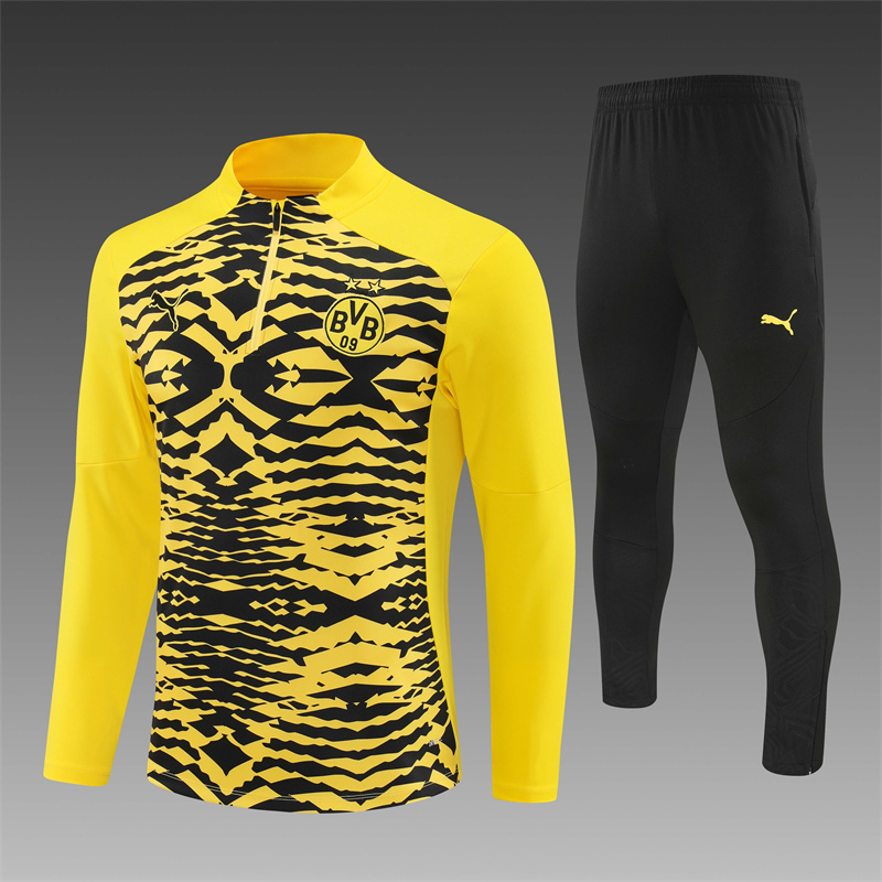 2024/2025 Player Edition Dort Pre-Match Jersey Yellow Camouflage Edition Half-zip training suit Football Jersey