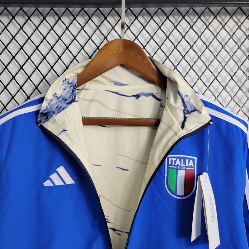 2023/2024 Italy Reversible Windbreaker（Blue-Beige）Football Shirt
