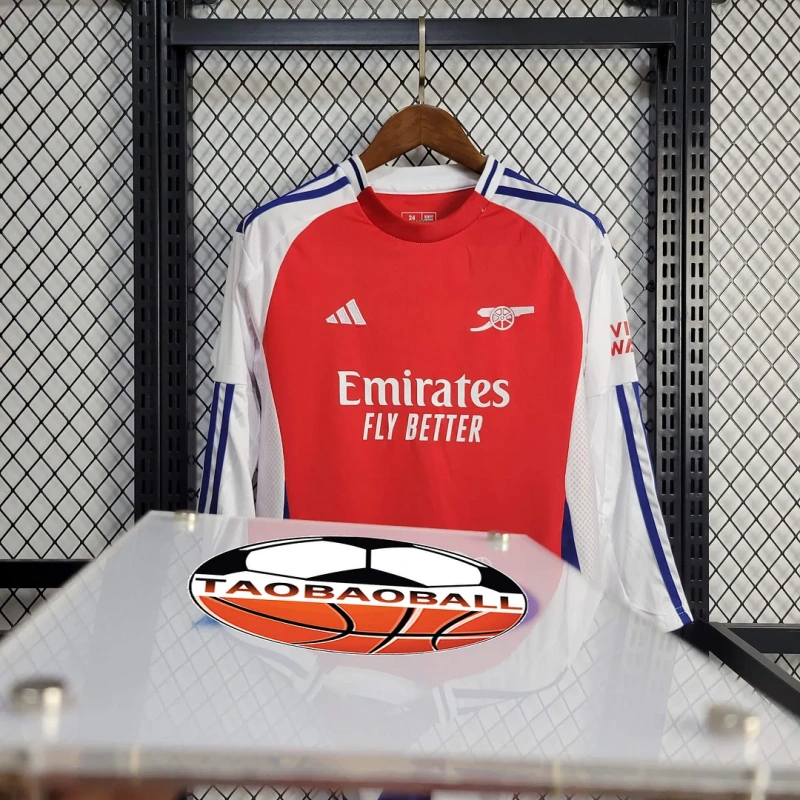 2024/2025 Long-Sleeve Arsenal Home Football Jersey - Kids' Sizes