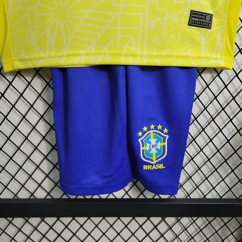 2024 Brazil Home Football Shirt Kids
