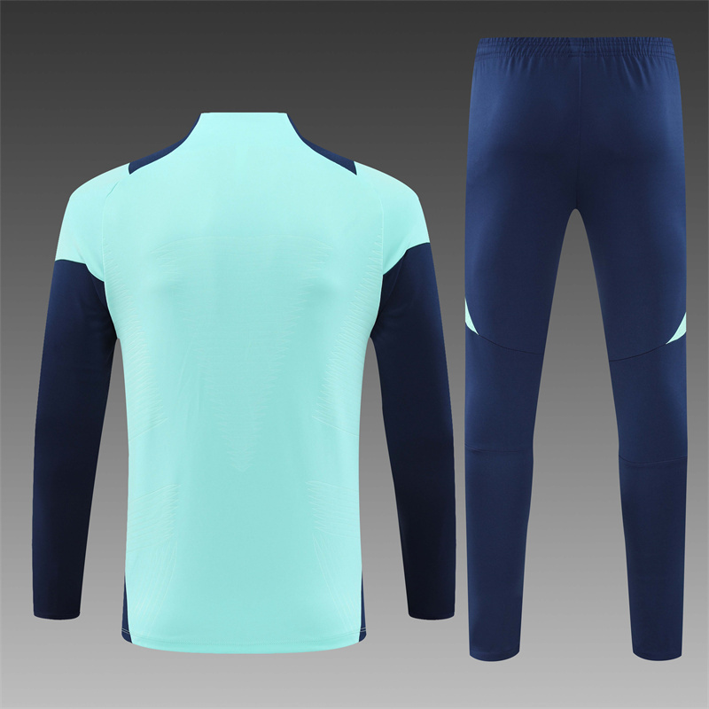 2024/2025 Players Edition Arsenal Pre Match Lake Blue Half-zip training suit Football Jersey