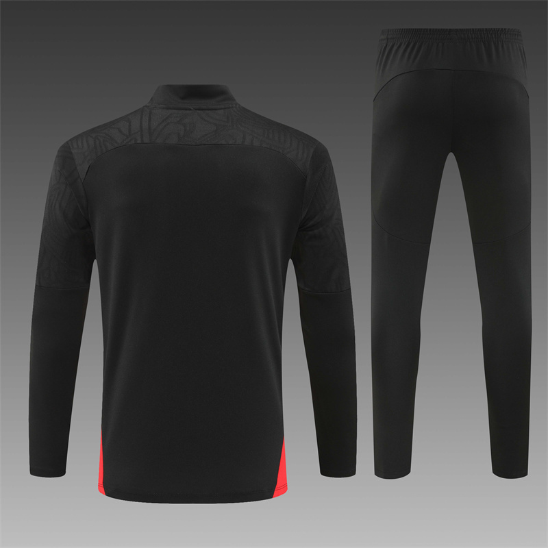 2024/2025 Player Edition AC Pre-Match Jersey Black Half-zip training suit Soccer Jersey