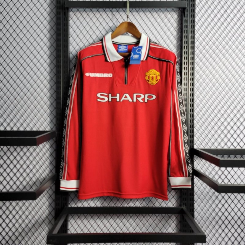 1998/1999 Retro Long Sleeve Manchester United Home Football Shirt