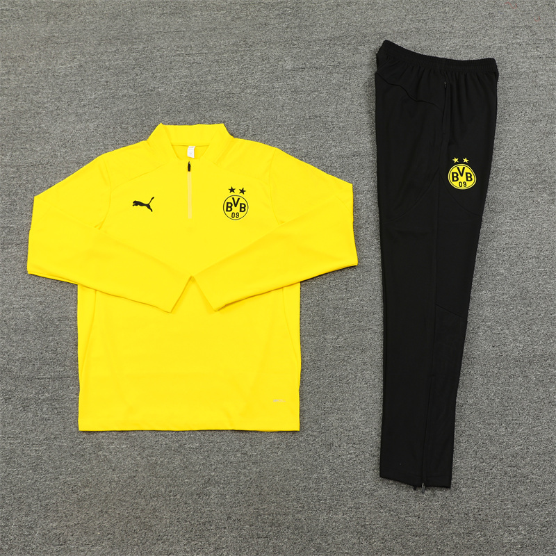 2024/2025 Player Edition Dort Pre-Match Jersey Yellow Half-zip training suit Football Jersey