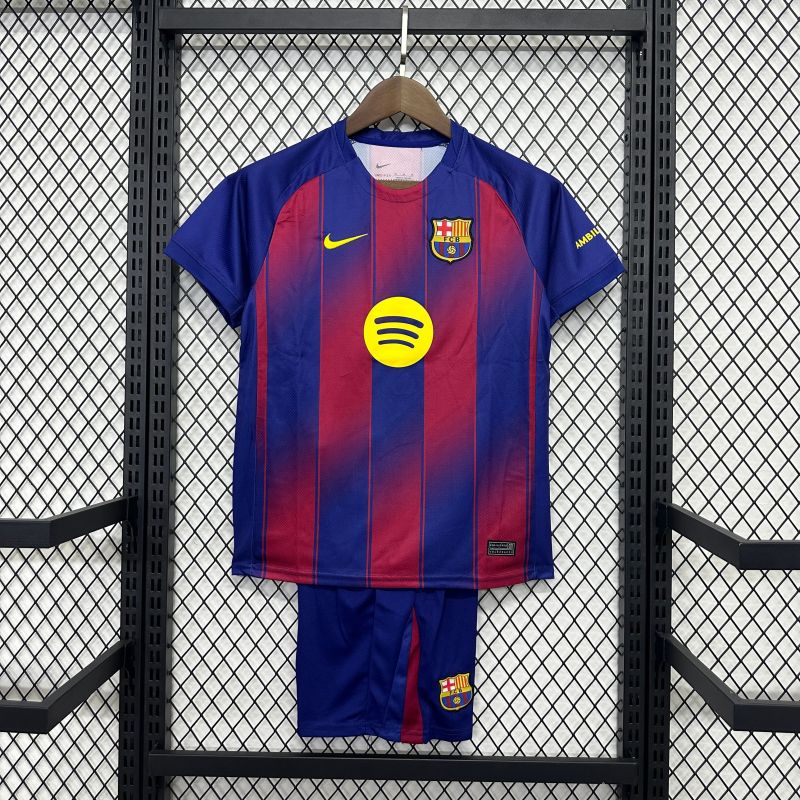 2025/26 Barcelona Home Shirt Kids Kit