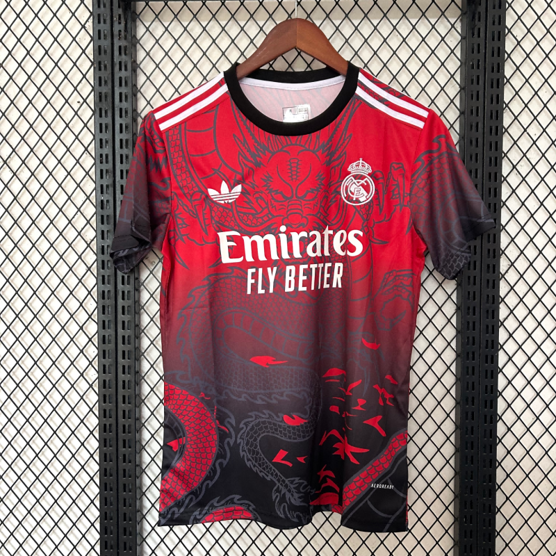2025/2026 Real Madrid Dragon Red Fan Edition Football Shirt