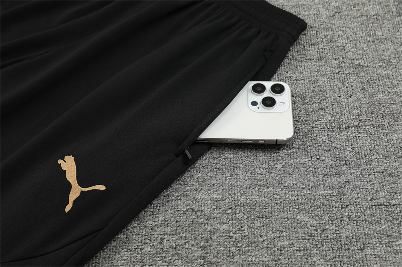 2024/2025 Player Edition AC Pre-Match Jersey Black Half-zip training suit Soccer Jersey