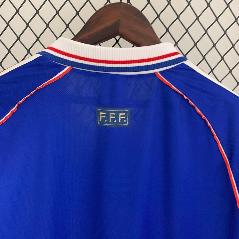 1998 Retro Long Sleeve France Home Football Shirt