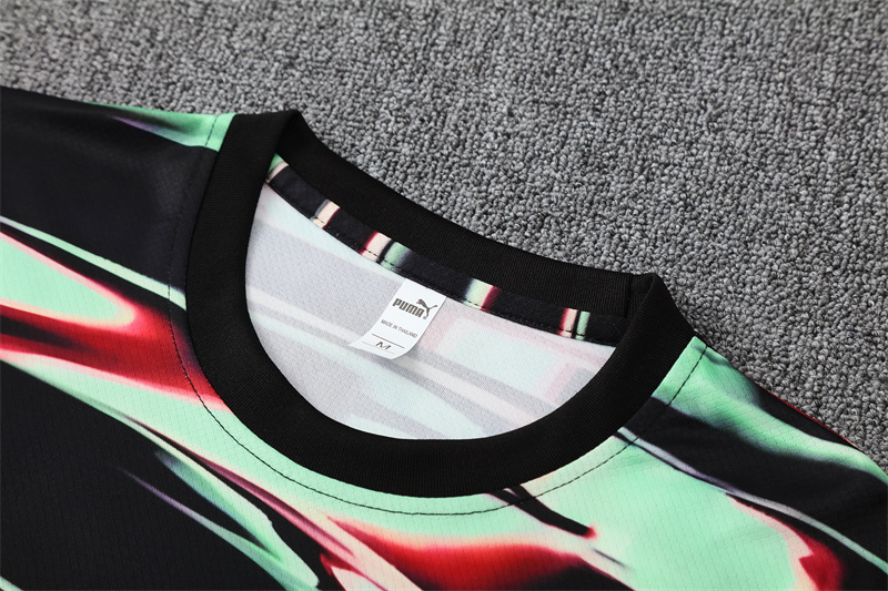 2025/26 short-sleeved Portugal green and black camouflage training suit