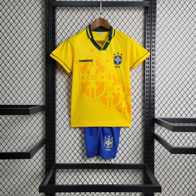 1994 Retro Brazil Home Football Shirt Kids