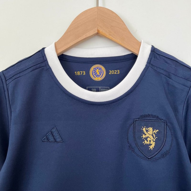 2023 Scotland Scotland 150th Anniversary Edition Navy Blue Football Shirt Kids