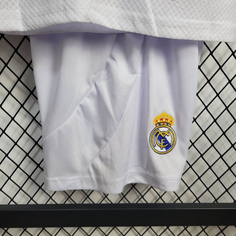 2024/2025 Long Sleeve Real Madrid Home Football Shirt Kids Size