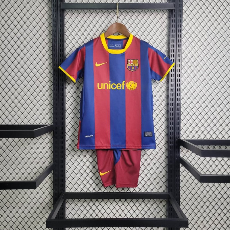 20102011 Retro Barcelona Home Football Shirt Kids Size