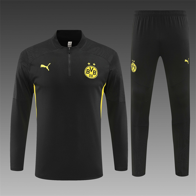2024/2025 Player Edition Dort Prematch Jersey Black Half-zip training suit Football Jersey