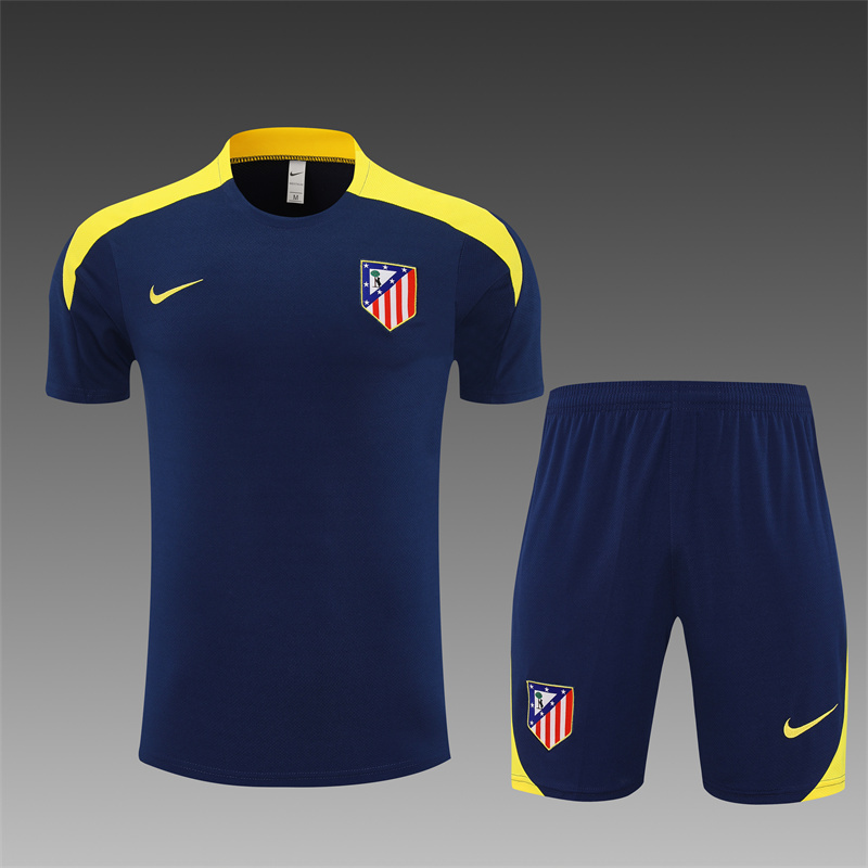 2025/26 Short Sleeve Atletico Madrid Royal Blue Training Suit (child size)