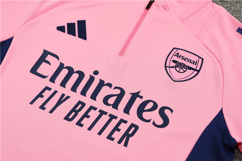 2024/2025 Players Edition Arsenal Pre Match Pink Half-zip training suit Football Jersey
