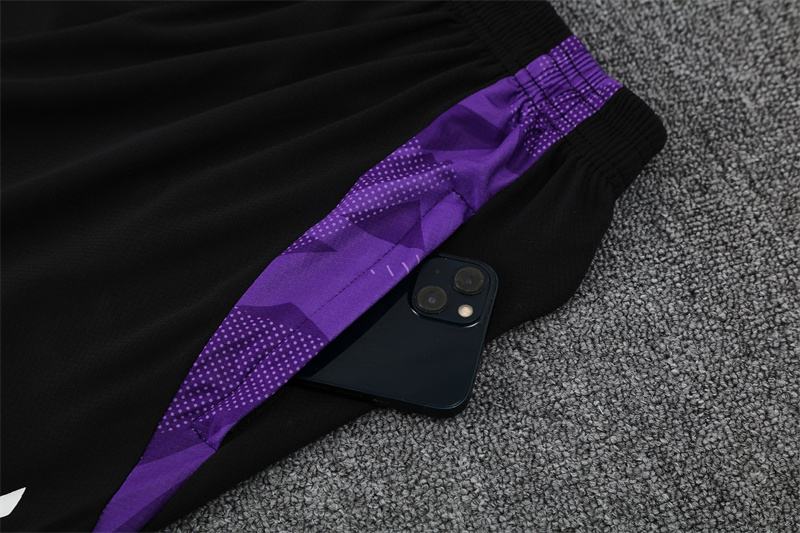 2024/25 short-sleeved Real Madrid white and purple training suit  (Kids Size)