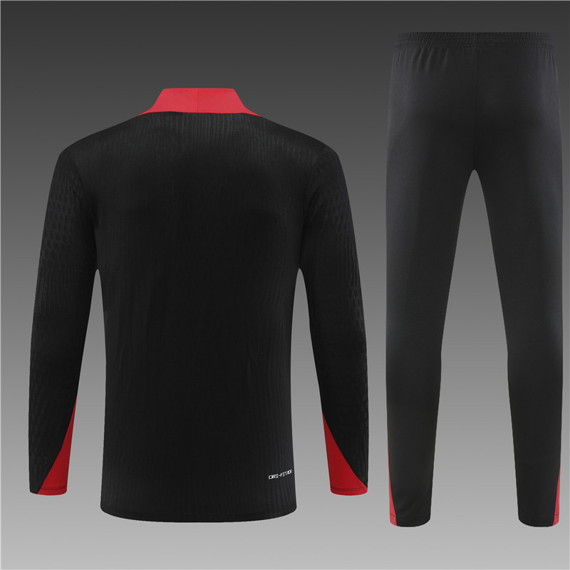 2024/2025 Jersey Edition Portugal Prematch Jersey Black Half-zip training suit Football Jersey