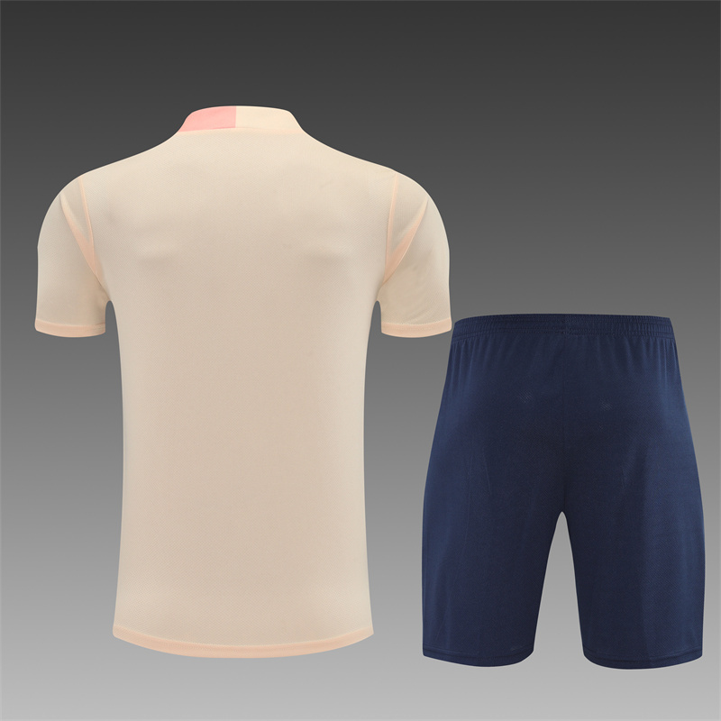 2025/26 short-sleeved Barcelona beige training suit
