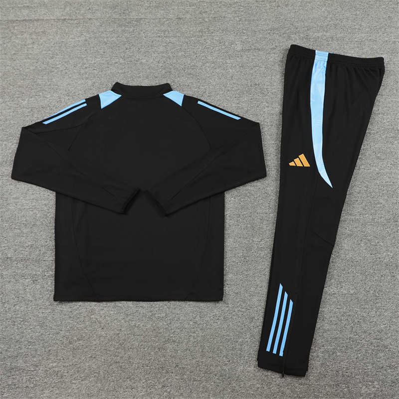 2024/2025 Player Edition Argentina Pre-match Black Half-zip training suit Football Jersey
