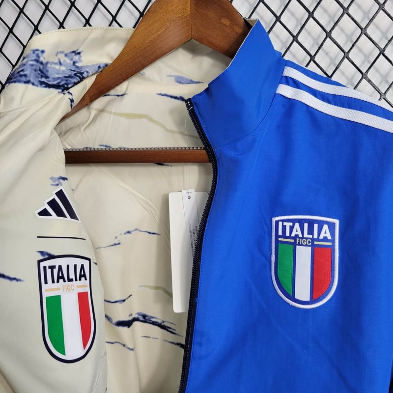 2023/2024 Italy Reversible Windbreaker（Blue-Beige）Football Shirt
