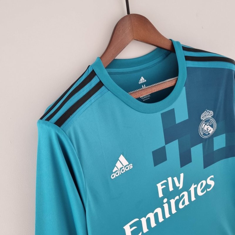 2017/2018 Retro Long Sleeve Real Madrid Third Away Football Shirt