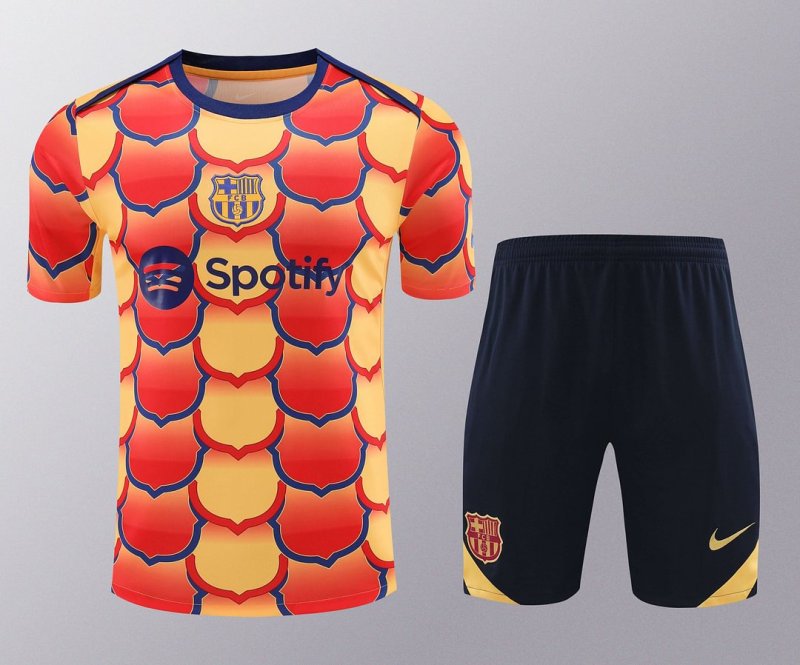 2024/2025 Barcelona Training Wear Yellow Suit Shirt