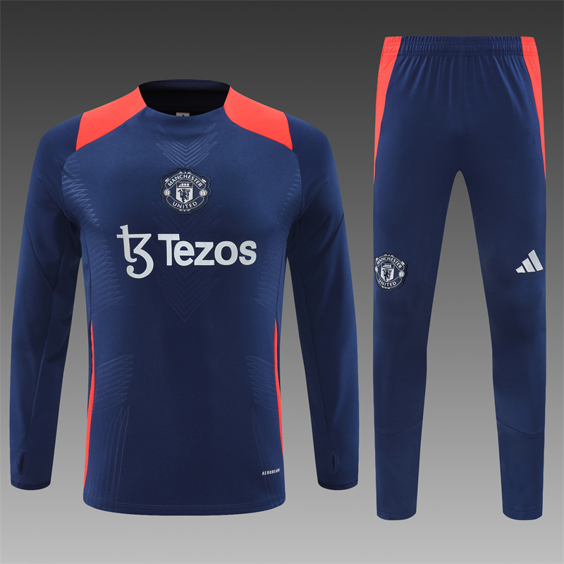 2024/2025 Player Edition Manchester United royal blue Half-zip training suit Football jerseys