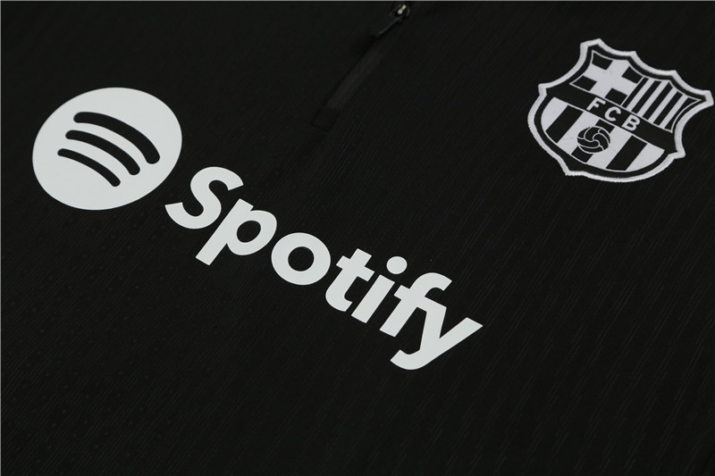 2024/2025 Player Edition Barcelona Pre-match Jersey Black Half-zip training suit Football Jersey