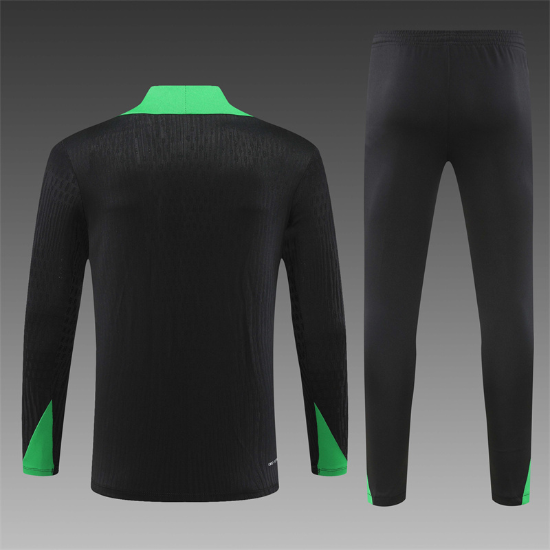 2024/2025 Player Edition Brazil Pre-Match Jersey Black Half-zip training suit Football Jersey