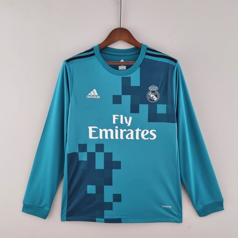 2017/2018 Retro Long Sleeve Real Madrid Third Away Football Shirt