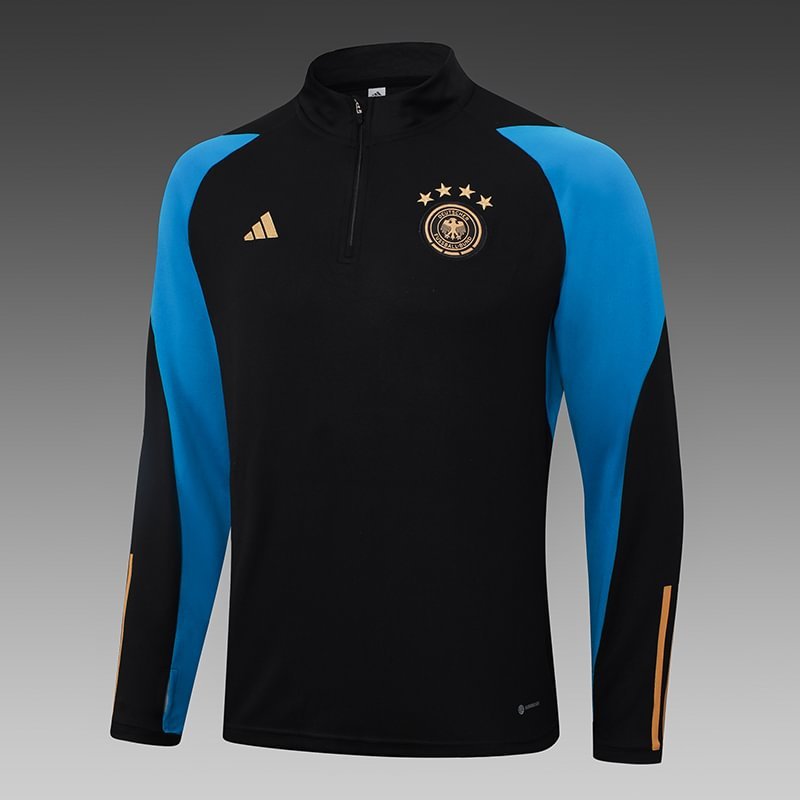 2023 Germany Half-Pull Training Suit Black Football Shirt
