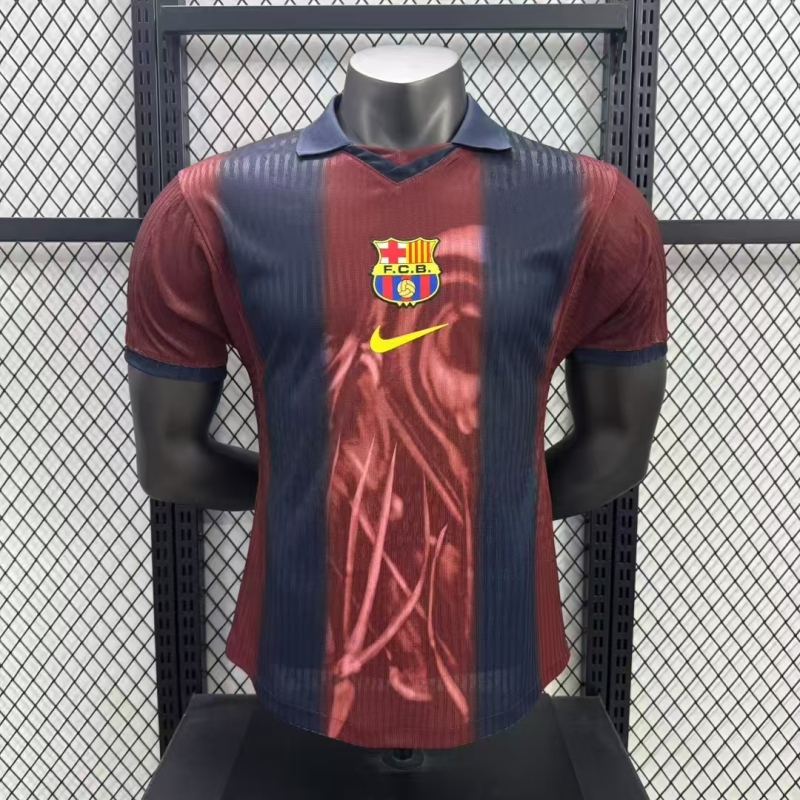 New 2025 Travis Scott Barcelona co-branded player version football shirt