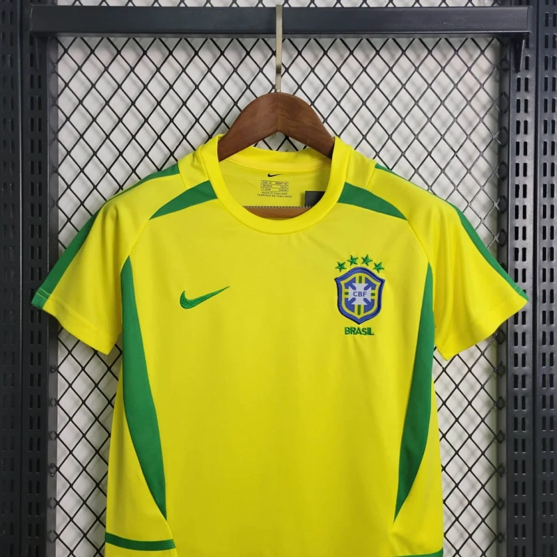 2002 Retro Brazil Home Football Shirt Kids